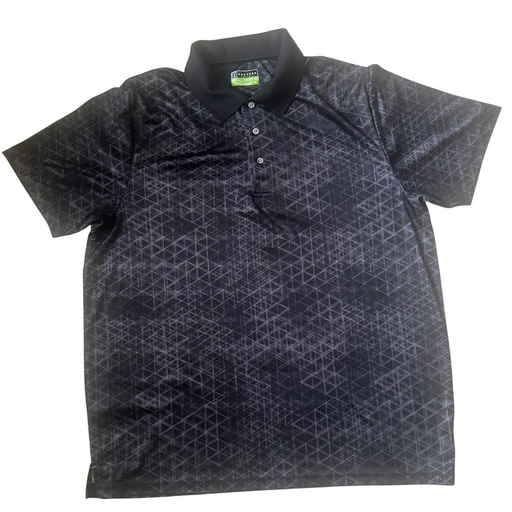 PGATOUR Pro Series Men's Athletic Fit Golf Polo‎ Shirt XXL Geometric Print